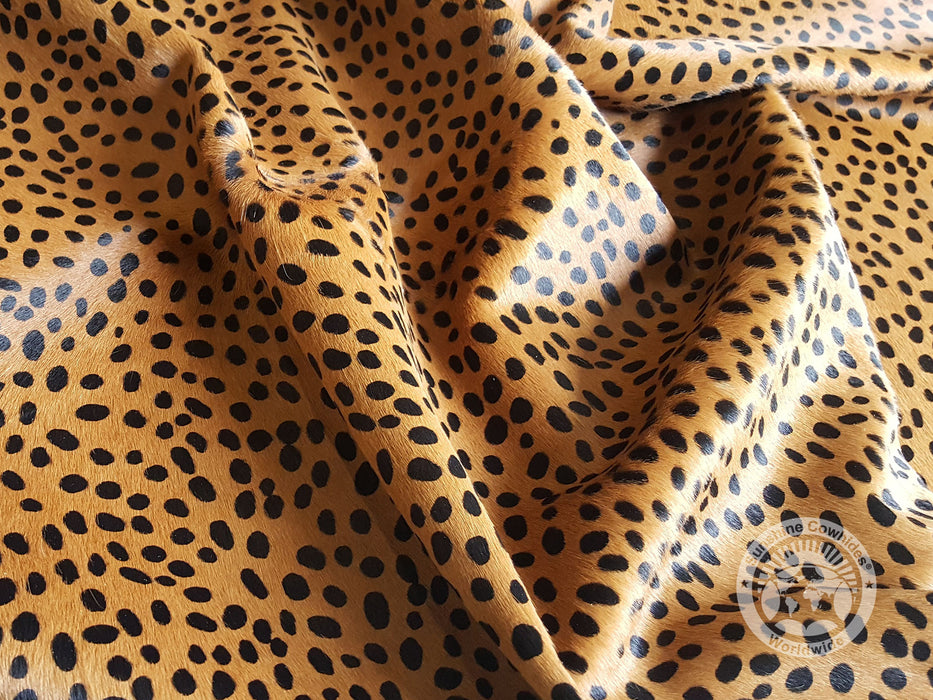 Cheetah on Caramel Cowhide Rug