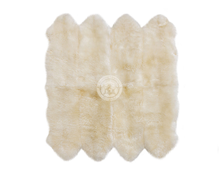 Sheepskin Rug - Natural White - 6x6'