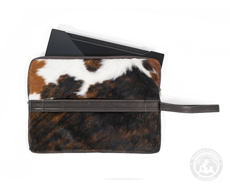 Cowhide Hair On Laptop Case - Tricolor