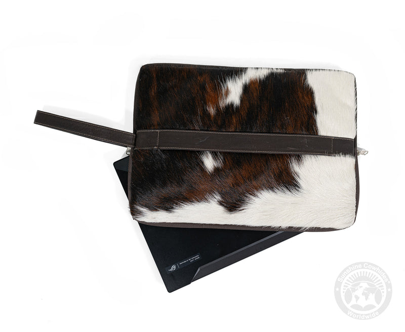 Cowhide Hair On Laptop Case - Tricolor