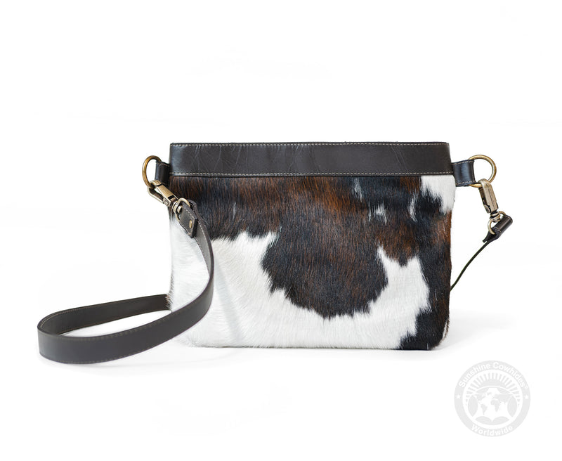 Cowhide Crossbody Purse Mostly White