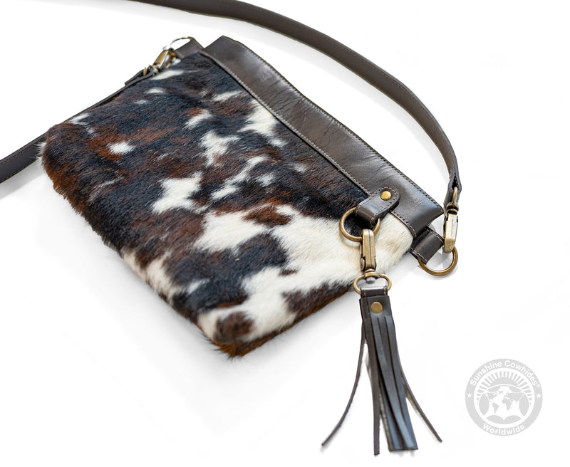Cowhide Crossbody Purse Tricolor