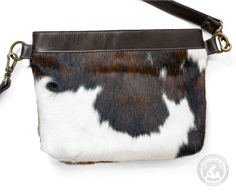 Cowhide Crossbody Purse Mostly White
