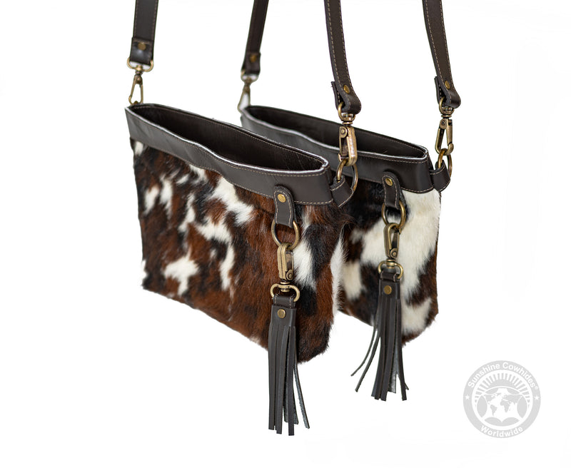 Cowhide Crossbody Purse Tricolor
