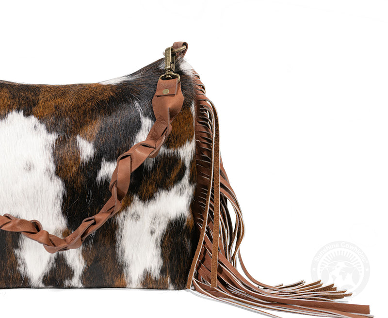 Cowhide Shoulder Bag - Tricolor