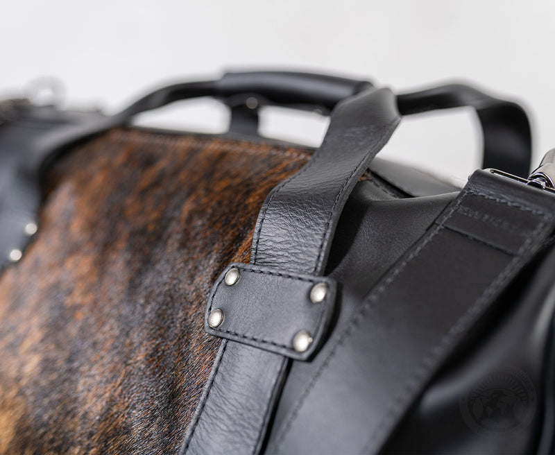 Brindle Leather Duffle Bag – Brindle Cowhide Accents