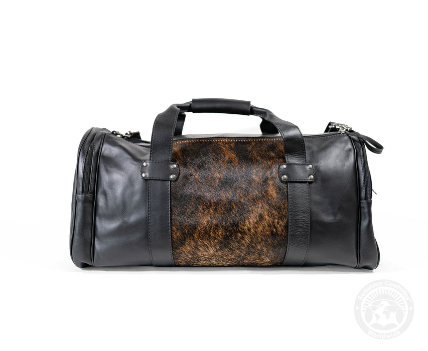 Brindle Leather Duffle Bag – Brindle Cowhide Accents