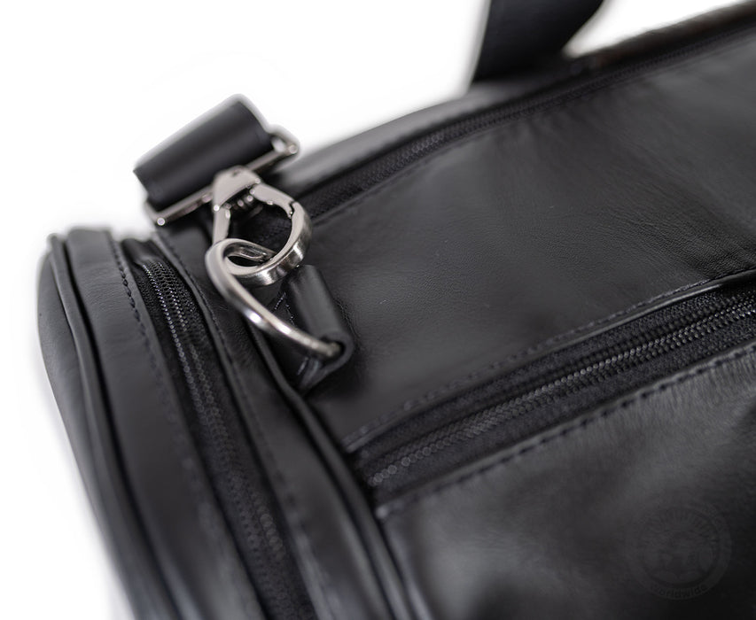 Black Leather Duffle Bag – Cowhide Accents