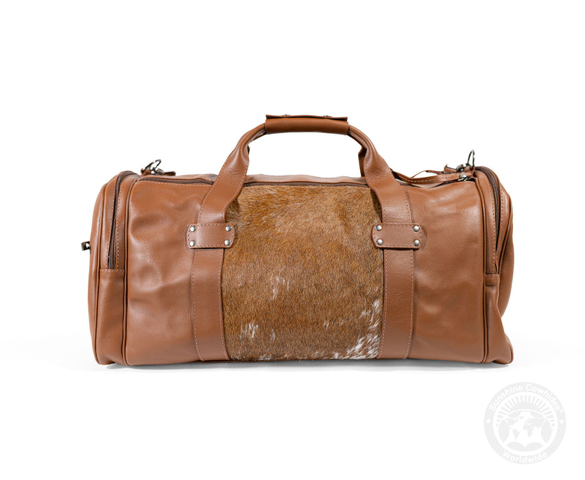 Brown Leather Duffle Bag – Brown Cowhide Accents