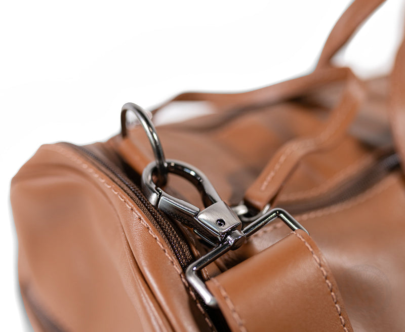 Brown Leather Duffle Bag – Brown Cowhide Accents