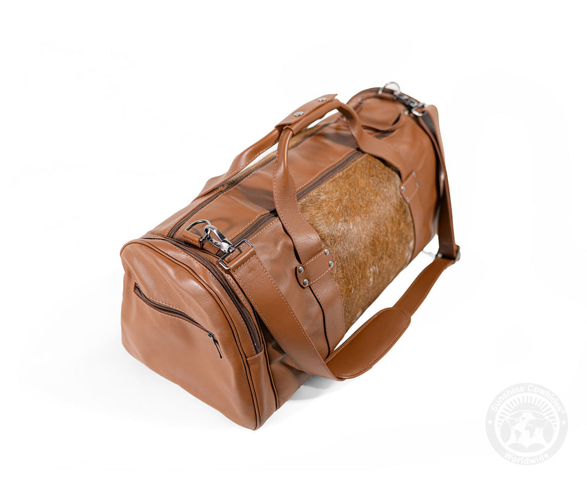 Brown Leather Duffle Bag – Brown Cowhide Accents