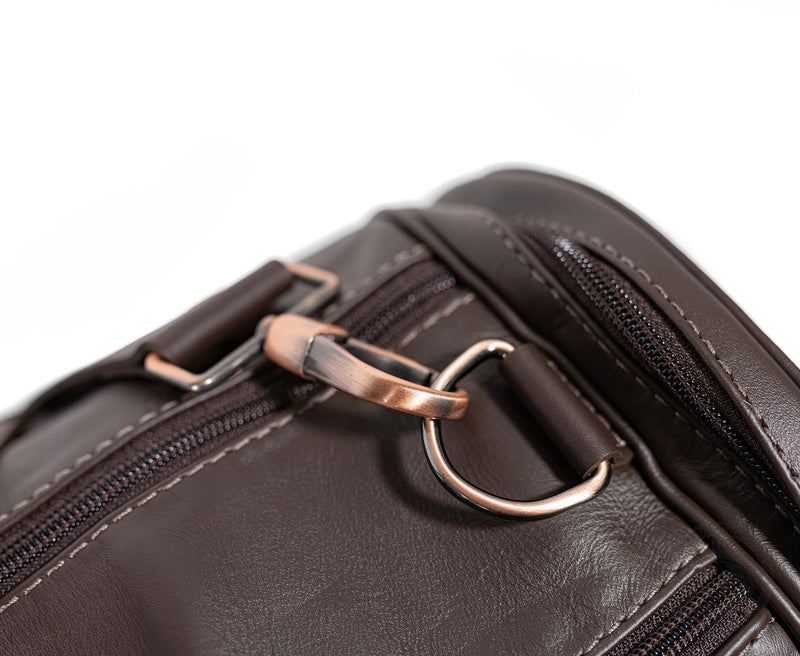 Brown Leather Duffle Bag – Taupe Cowhide Accents