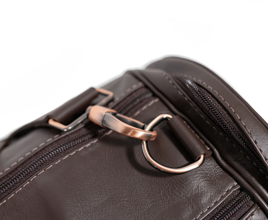 Brown Leather Duffle Bag – Taupe Cowhide Accents