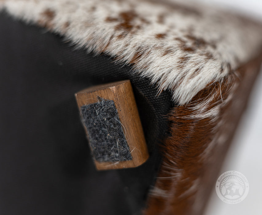 Cowhide Ottoman/ Pouf - Brown and White