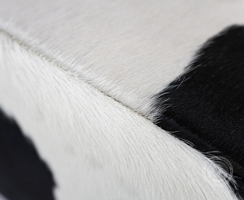 Cowhide Ottoman/ Pouf - Black and White