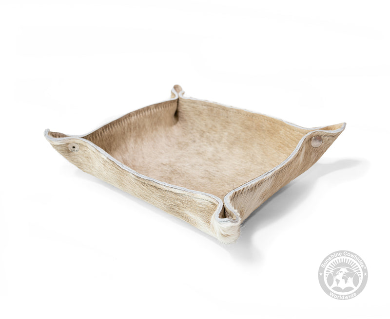 Square Cowhide Hair on Tray - Assorted Tones