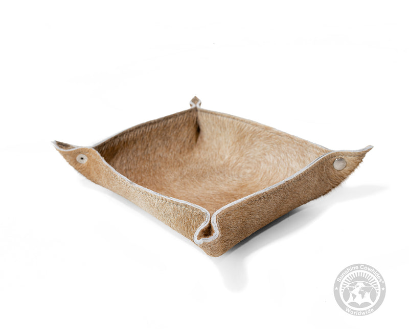 Square Cowhide Hair on Tray - Assorted Tones