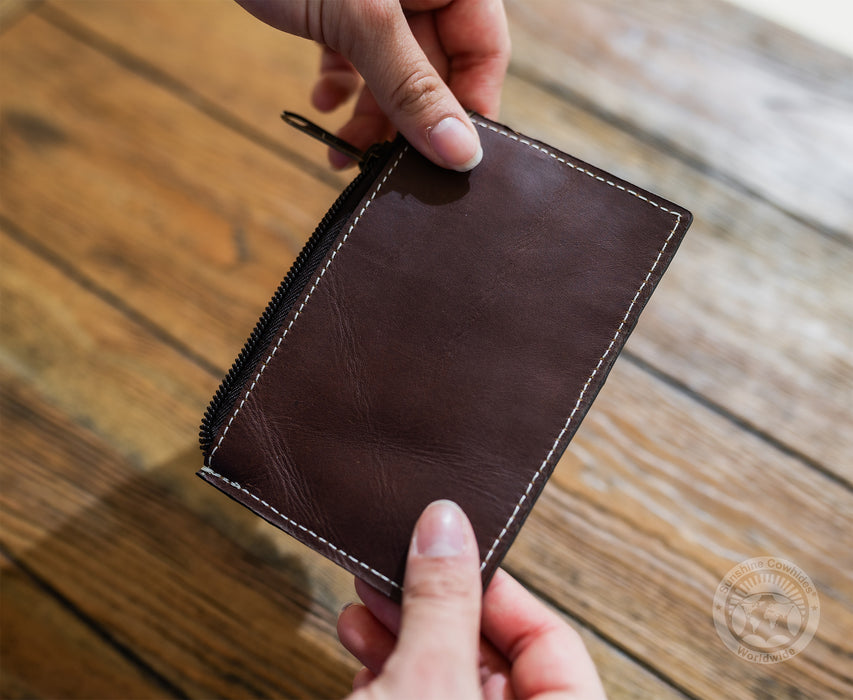 Natural Cowhide Leather Card Holder