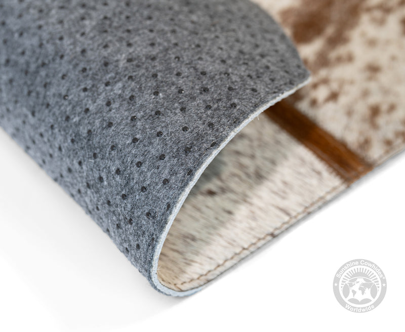 Cowhide Runner Salt and Pepper Brown and White w/ Fringe