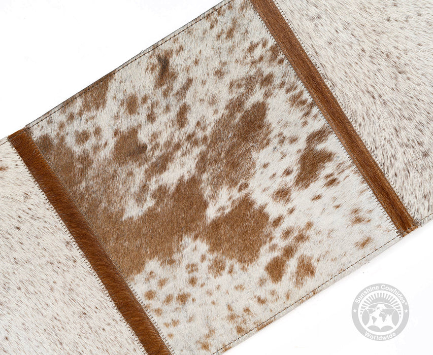 Cowhide Runner Salt and Pepper Brown and White