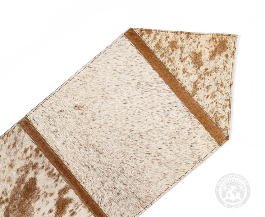 Cowhide Runner Salt and Pepper Brown and White