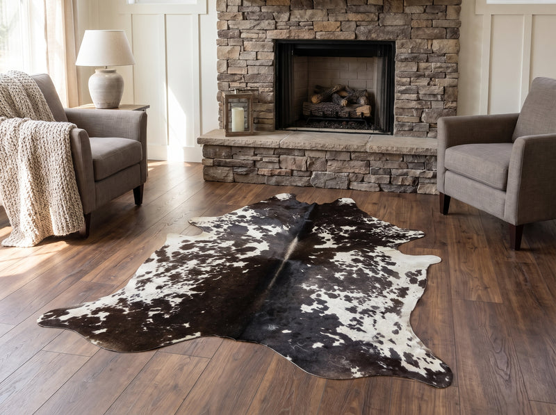 Salt and Pepper Black and White Cowhide Rug