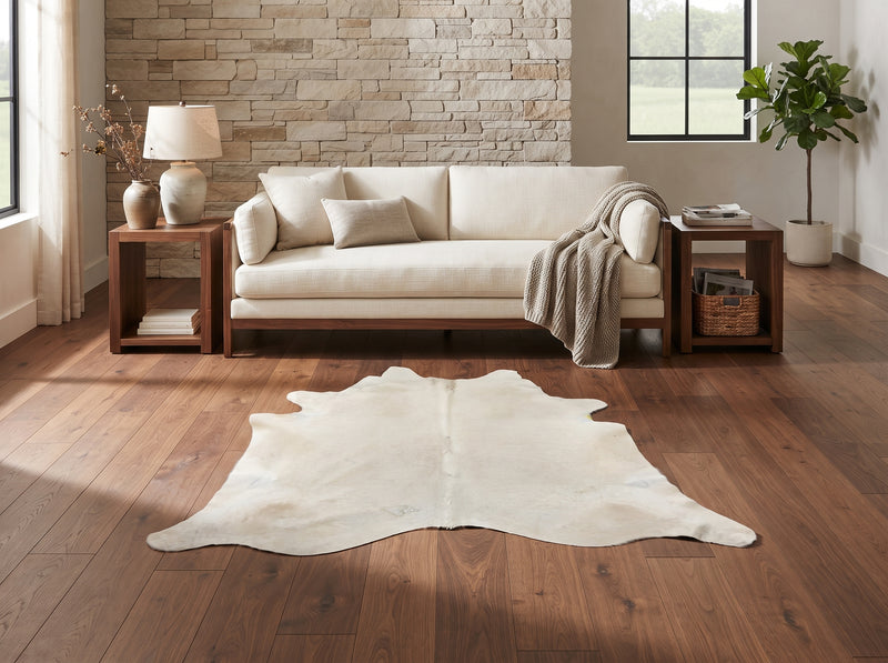 Natural White Cowhide Rug