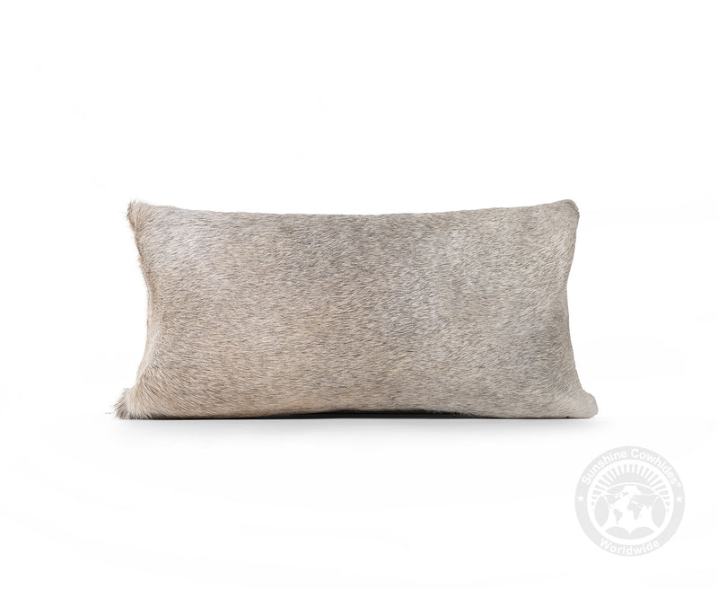 Grey Cowhide Pillow Cover, 12" x 22"