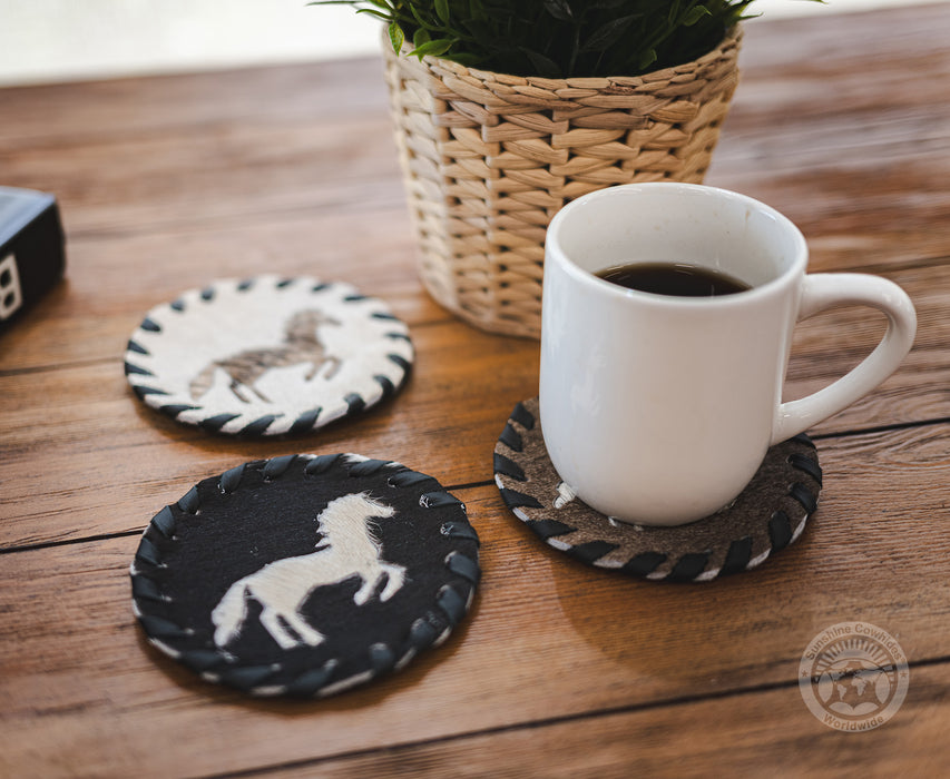 Cowhide Coaster - Horse