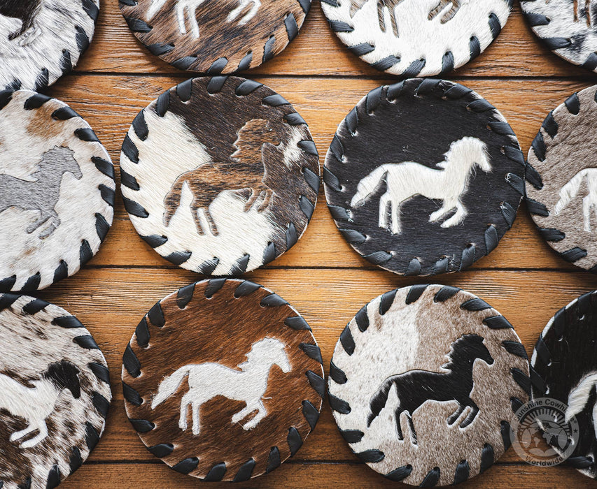 Cowhide Coaster - Horse