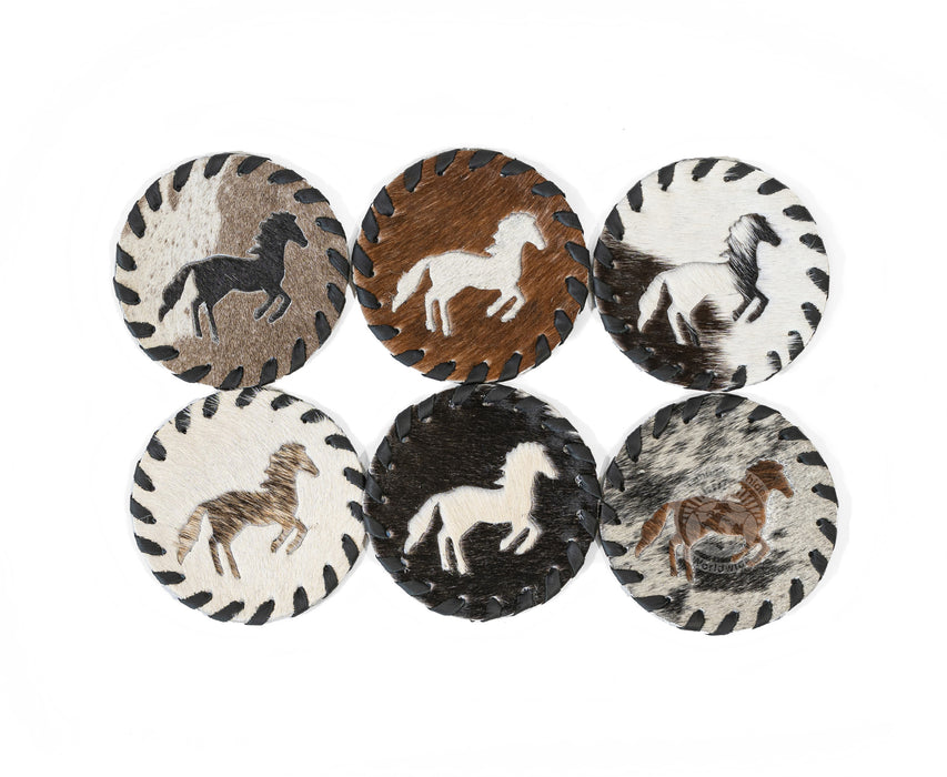 Cowhide Coaster - Horse