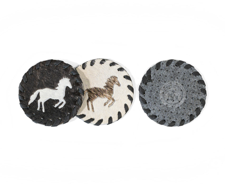 Cowhide Coaster - Horse