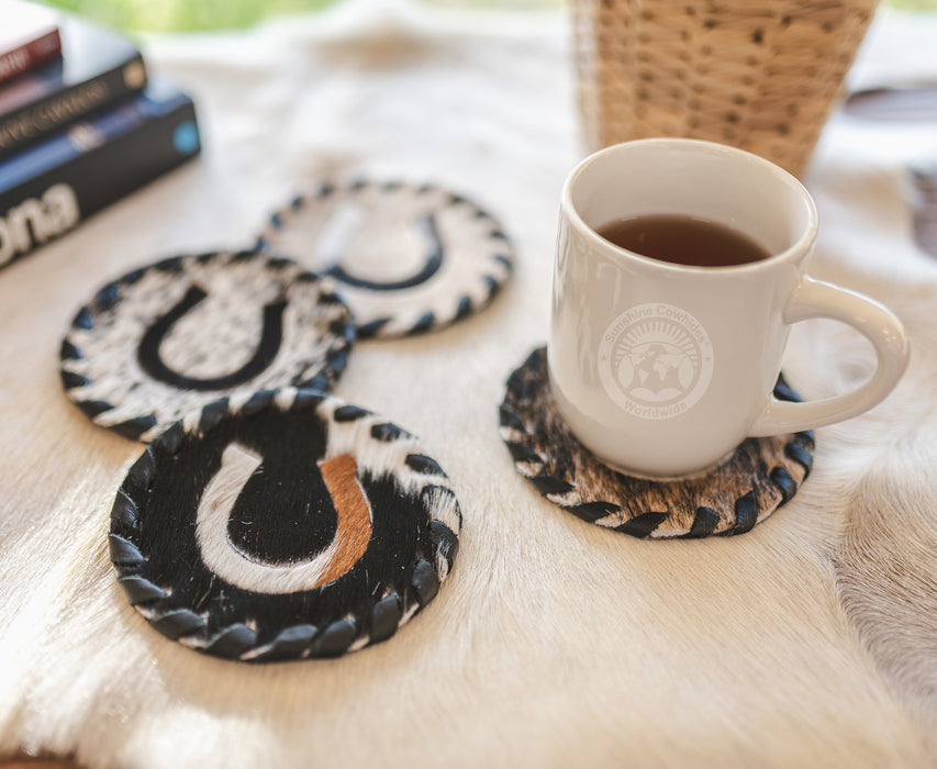 Cowhide Coaster - Horseshoe