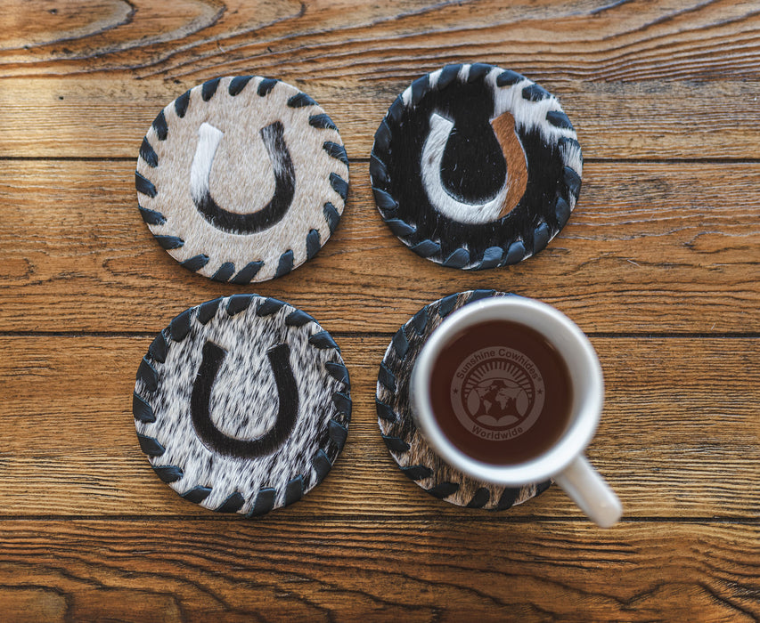 Cowhide Coaster - Horseshoe