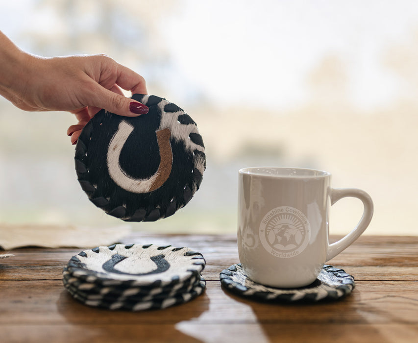 Cowhide Coaster - Horseshoe