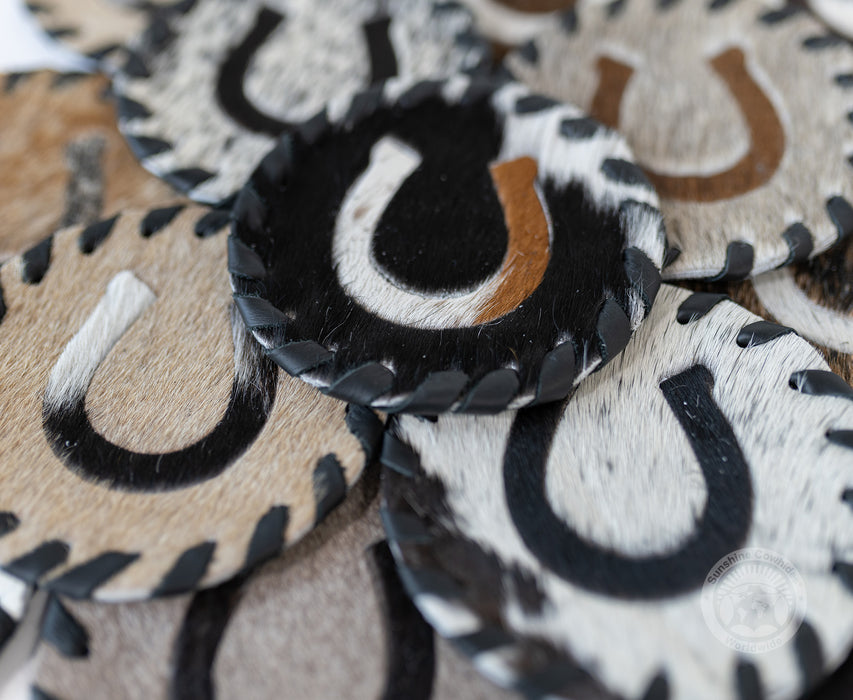 Cowhide Coaster - Horseshoe