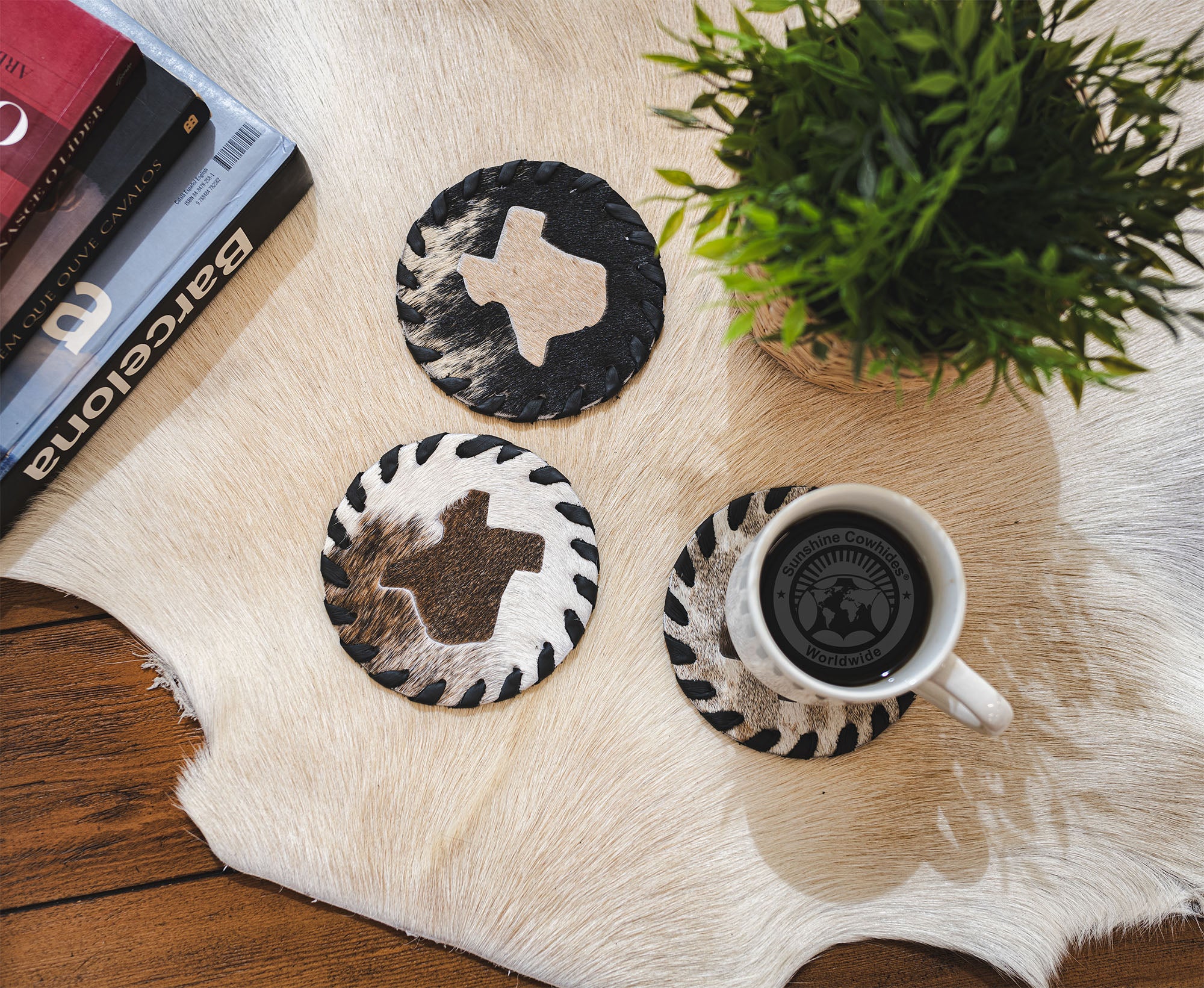 Cowhide Coaster - Texas Map — Luxury Cowhides