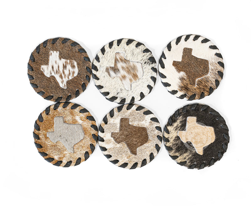 Cowhide Coaster - Texas Map