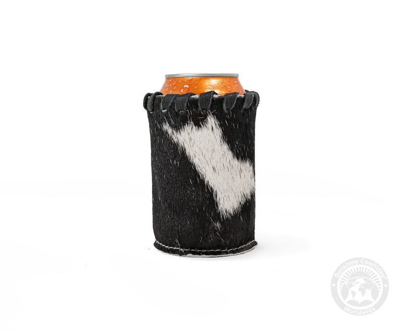 Cowhide Can Holder with Base - Assorted Colors