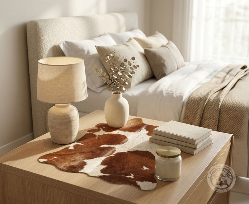 Cowhide Placemats – Rustic Hide Shape Dining Table Decor - Assorted Tones