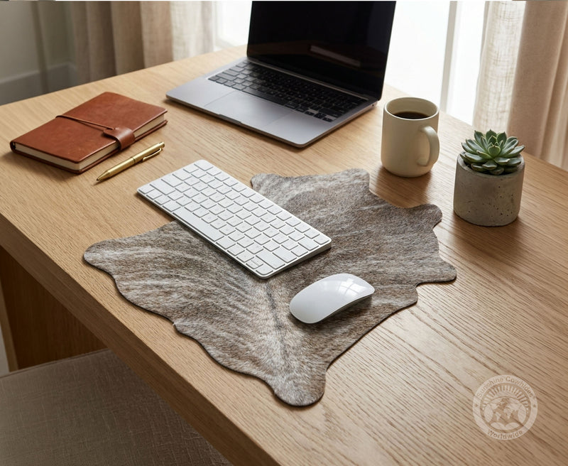 Cowhide Placemats – Rustic Hide Shape Dining Table Decor - Assorted Tones