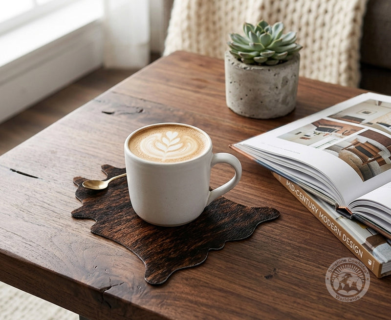 Cowhide Coaster Hide Shape - Plain