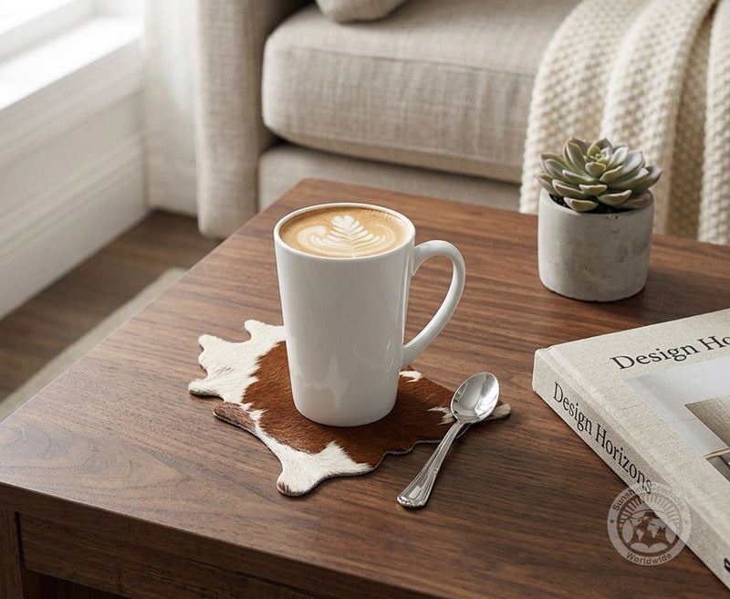 Cowhide Coaster Hide Shape - Plain