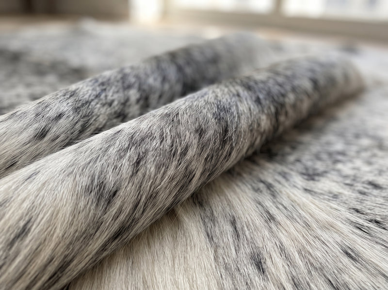 Salt and Pepper Black and White Cowhide Rug
