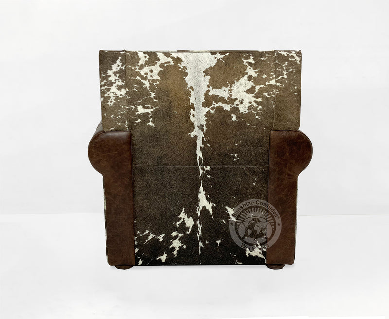 Leather Arm chair + Ottoman - Coffee Brown