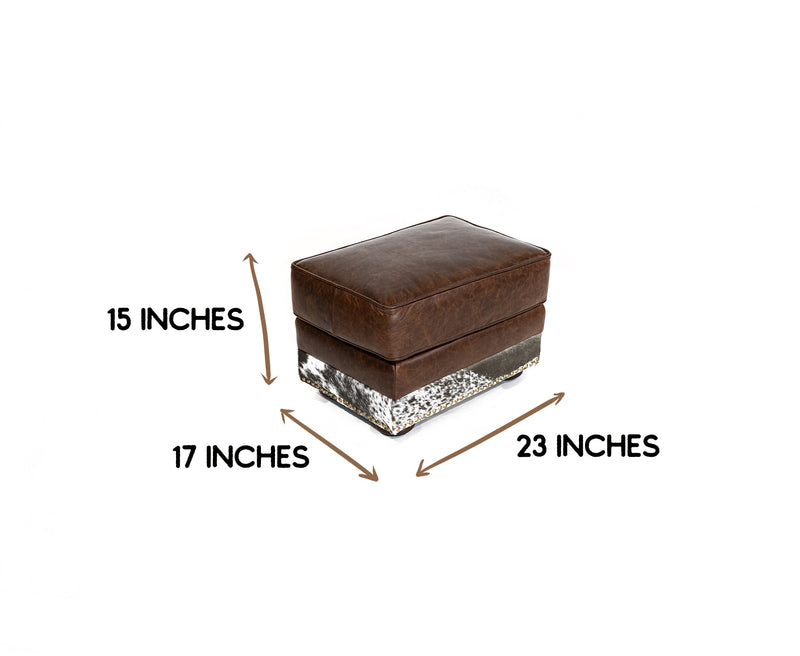 Leather Arm chair + Ottoman - Coffee Brown