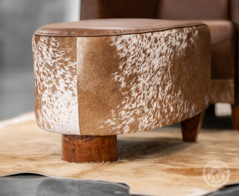 Custom Aviator Chair & Ottoman with Hair-On Cowhide Accents