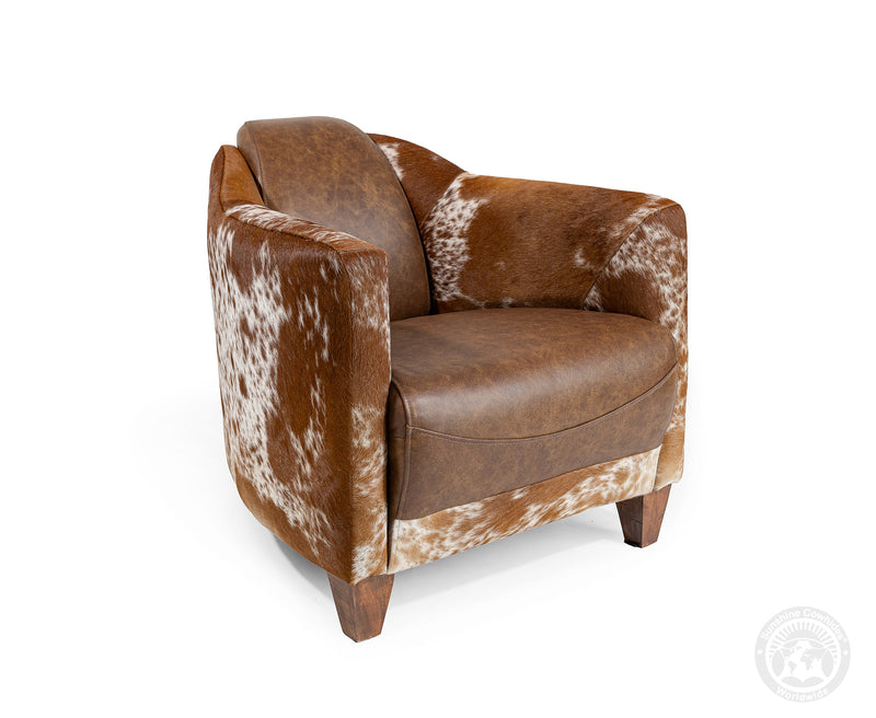 Custom Aviator Chair with Hair-On Cowhide Accents