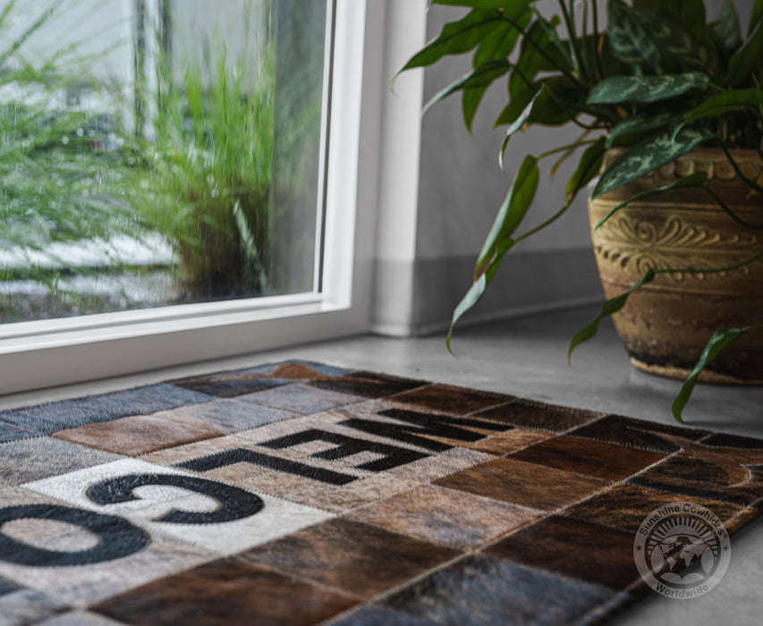 Welcome Doormat -  Brindle Brown Tones