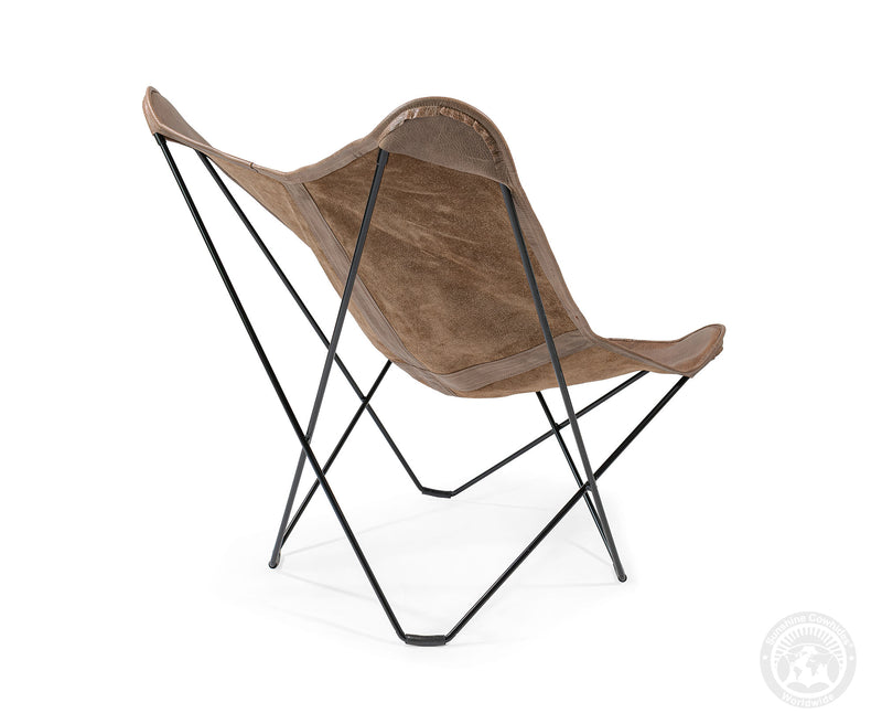 Butterfly Chair - Cowhide Leather Light Brown